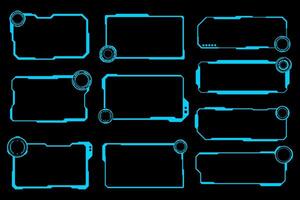 Technology futuristic frame element. HUD sci-fi square shape design. vector