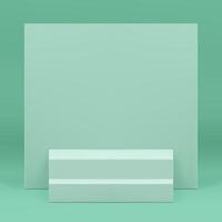 Light green 3d podium stairs pedestal for product show presentation realistic illustration vector