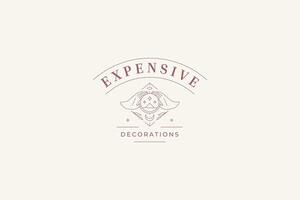 Lunar esoteric sacred botanical hands line art logo design template illustration vector