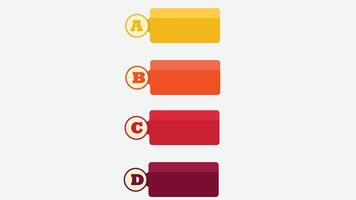A color coded list infographics flat design vector