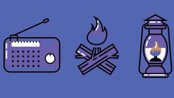 Camping and discovery design element icons vector