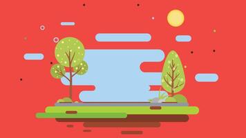 Abstract floral and tree background flat illustration vector