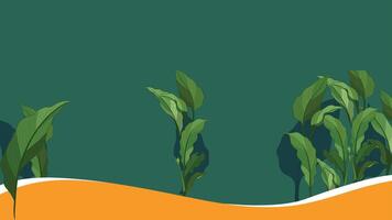 Abstract floral and tree background flat illustration vector