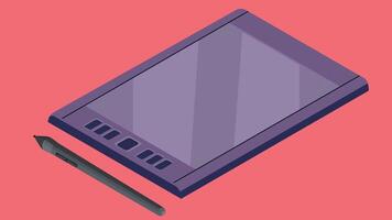 Isometric office and desk elements illustration vector