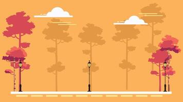 Abstract floral and tree background flat illustration vector