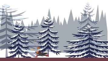 Abstract floral and tree background flat illustration vector