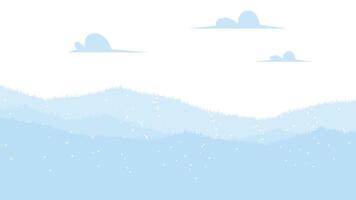 Mountains and forest with cloudy sky background illustration vector