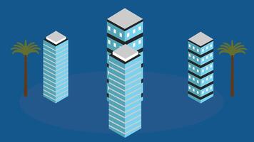 City skylines background and game asset illustration elements vector