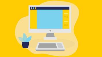 Isolated computer screen flat illustration vector