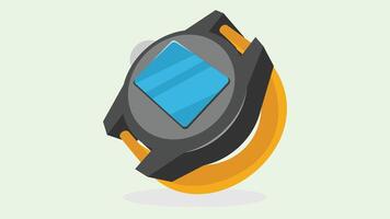 Smart watch with touch screen for athletes flat design vector