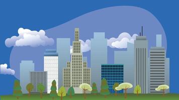 City skylines background and game asset illustration elements vector