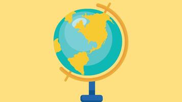 World map sphere isolated flat design vector