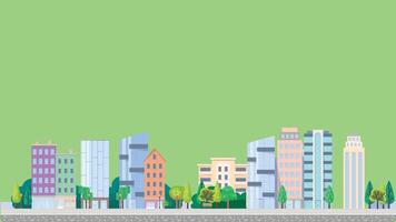 City skylines background and game asset illustration elements vector