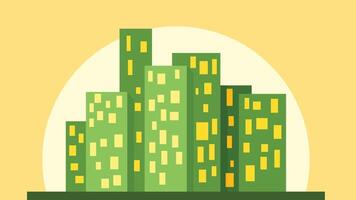 City skylines background and game asset illustration elements vector