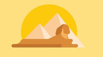Sphinx and Pyramids in Giza egypt pharaonic civilization vector