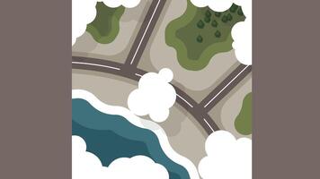 Top Ariel view streets and garden from plane vector