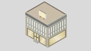 Game asset isometric building for city building illustration vector