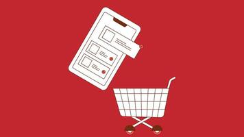 Mobile app shopping cart and checkout concept illustration vector