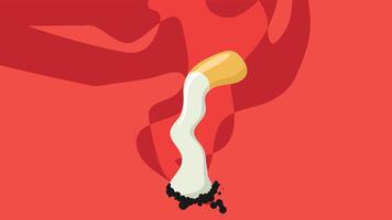 An unlit Cigarette with smoke on a table vector
