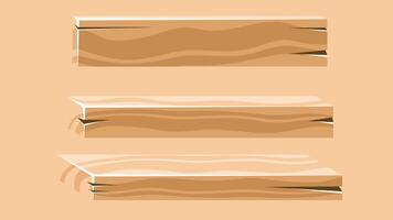 Wooden bar shelfs with different sizes illustration vector