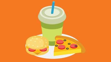 Fast food burger and soda graphic illustration vector