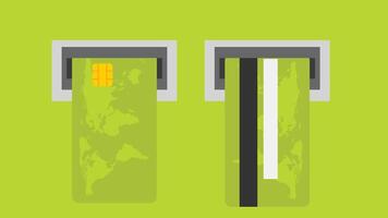 Credit card inserted in ATM Machine isolated design vector