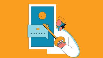 Password user authentication design vector