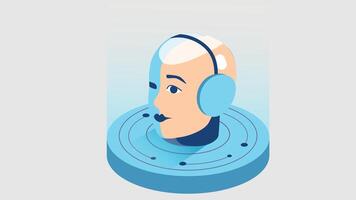 AI and robotics brain thinking illustration vector