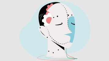 AI and robotics brain thinking illustration vector