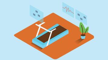 running treadmill machine illustration vector