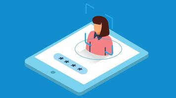 Password user authentication design vector