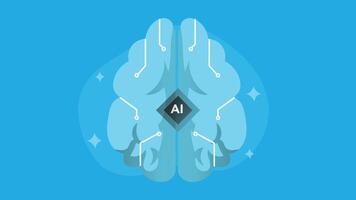 AI thinking and artificial brains technology illustration vector