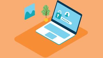Password user authentication design vector