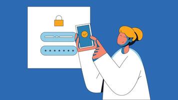 Password login screen authentication flat illustration vector