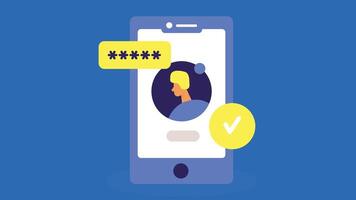 Password user authentication design vector