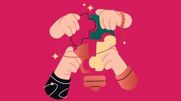 Team collaboration for innovation flat design vector