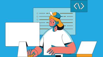 Application development programmer Flat design vector