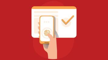 Fingerprint authentication biometric mobile app illustration vector