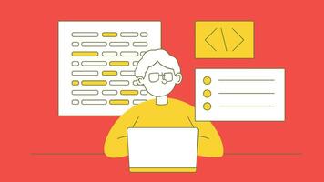 programmer application development duo tone illustration vector