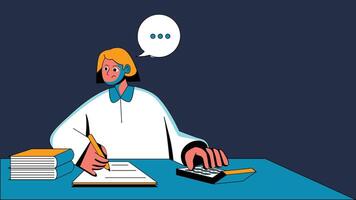 Student study and finish homework at night with focus vector
