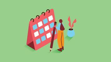 Calendar check days isometric design style vector