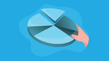 Pie chart data visualization flat design illustration vector