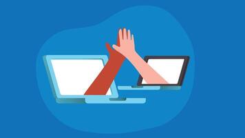virtual collaboration platform and apps flat illustration vector