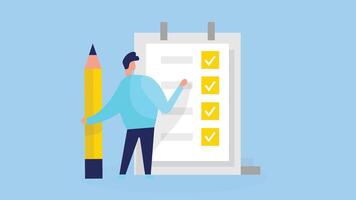 Checklist completion report illustration vector