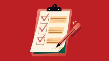 Checklist completion list flat design illustration vector