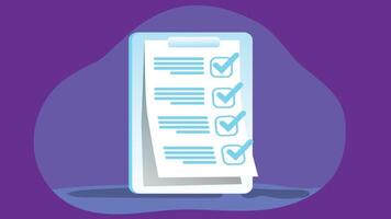 Auditor checklist items report flat design vector
