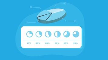 dashboard pie progress flat graphic design vector