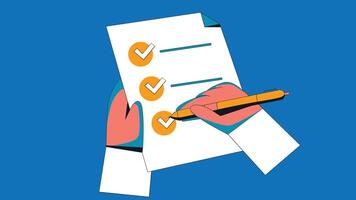 Auditor checklist items report flat design vector