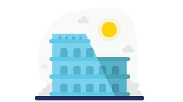 Rome colosseum architecture flat design vector