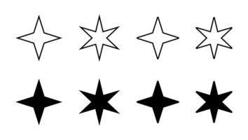 Twinkle star icon set in generic style. Sparkle stars sign symbol vector